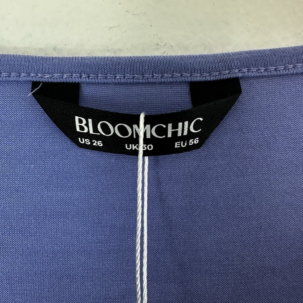 Bloomchic Tunic Top Womens Size‎ 26 Short Sleeve Purple Pullover Stretch Comfort - Picture 2 of 7